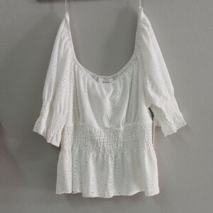 URBAN Romantics White Eyelet Blouse
